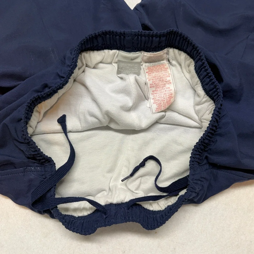 Vintage Y2K Nike Track‎ Pants Windbreaker Joggers Fleece Lined Navy Blue Mens XL